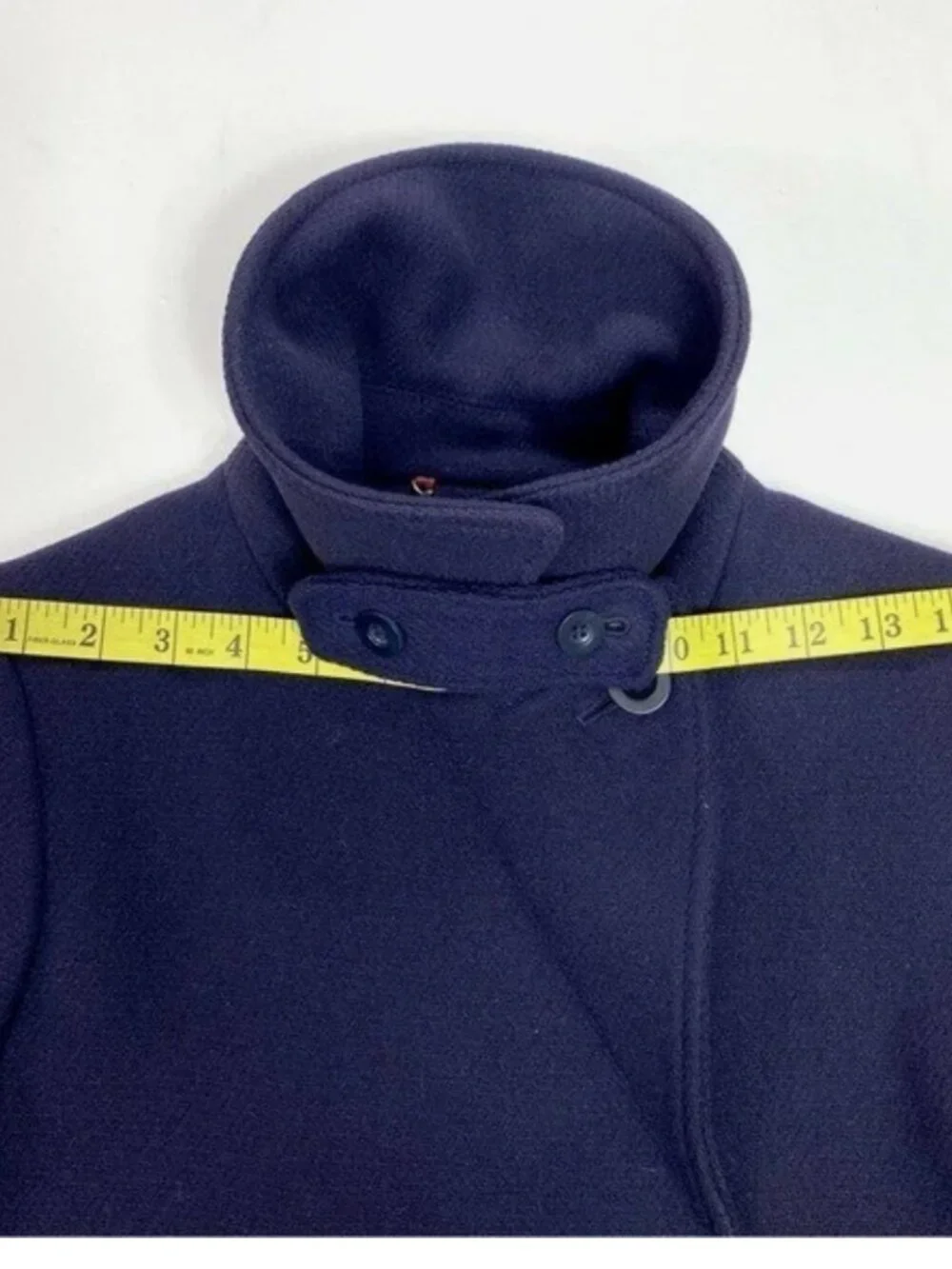 J. Crew Peacoat Women Sz 0 Stadium Cloth Nello Gori Wool Classic Navy Blue
